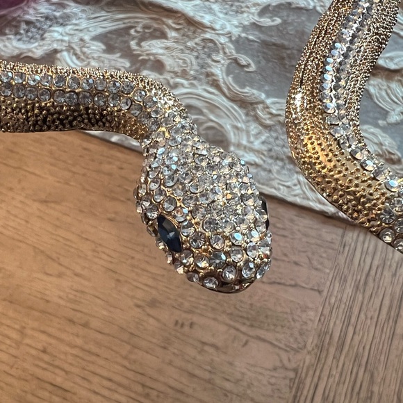 Gold-Plated Rhinestone Snake Set - Picture 4 of 12